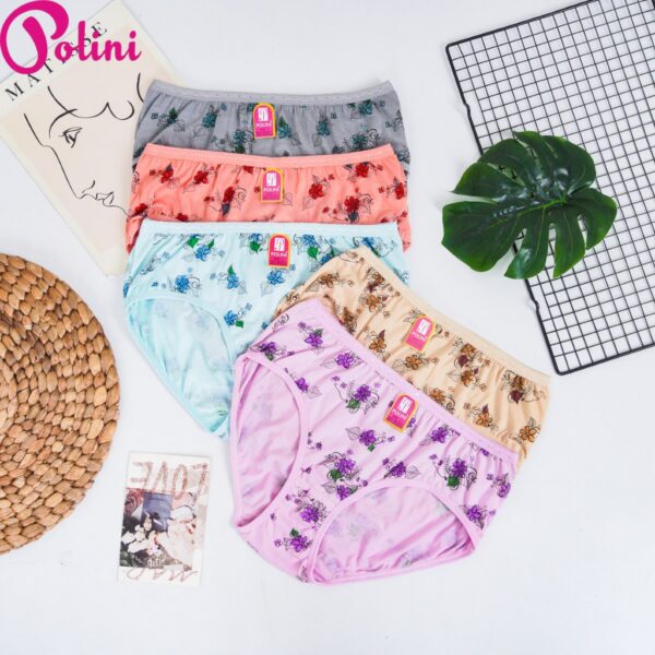POLINI Celana Dalam Wanita Warna Muda Motif Bunga POLINI 2087