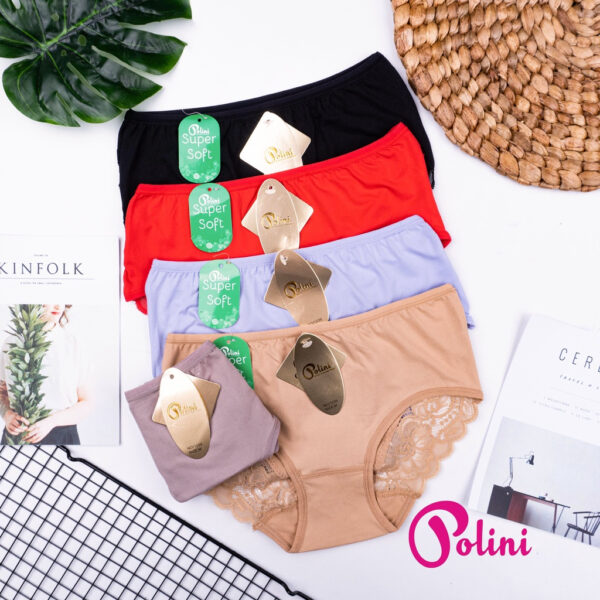 POLINI Celana Dalam Wanita Katun Fit to M-XXL Polos Midwaist Basic Panties CD 1239