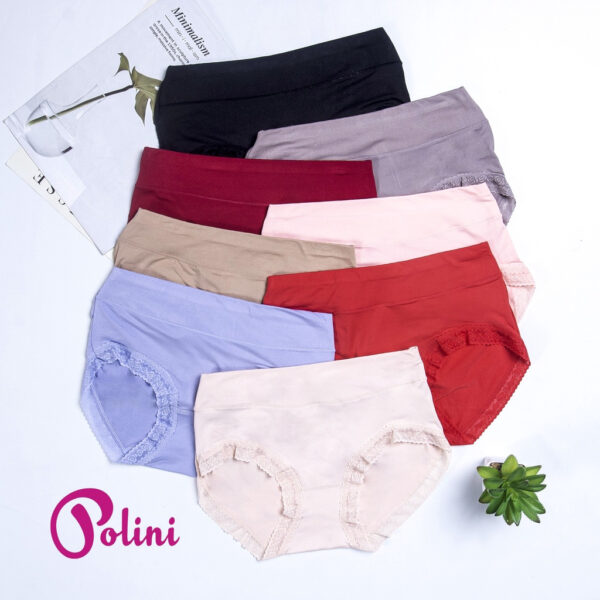 POLINI Celana Dalam Wanita Mid Waist Cd Polos Bahan Katun Premium Quality 1261