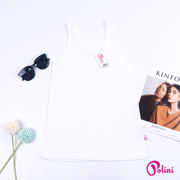 POLINI Tanktop Wanita Bahan Katun Atasan Singlet Wanita Tali Besar