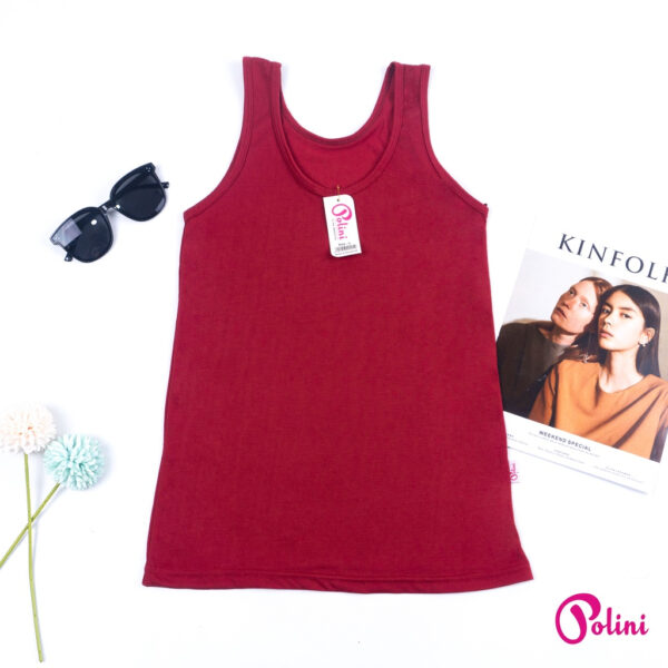 POLINI Tanktop Wanita Bahan Katun Atasan Singlet Wanita Tali Besar