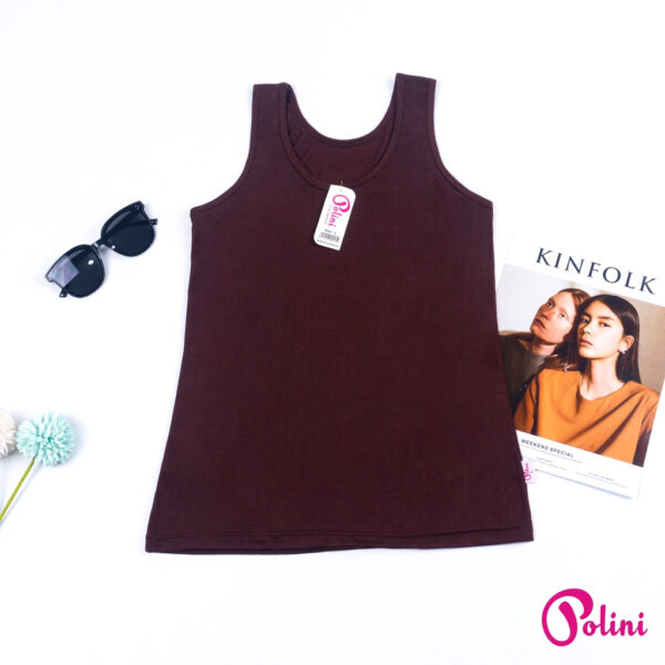POLINI Tanktop Wanita Bahan Katun Atasan Singlet Wanita Tali Besar
