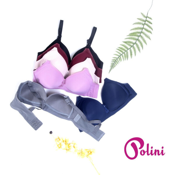 POLINI Bra Tanpa Kawat High Quality Busa Tipis kait 3 Cup C G608