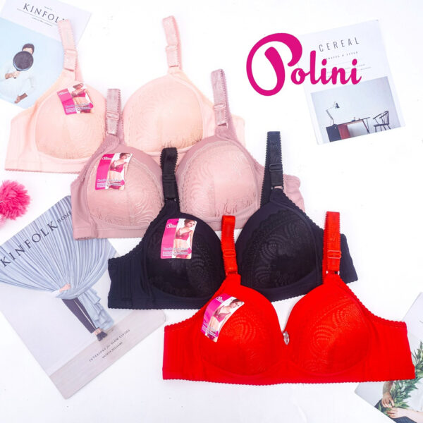 POLINI Bra Jumbo Tanpa Kawat Busa Tipis Size 38-44 Cup B/C Kait 3 G433