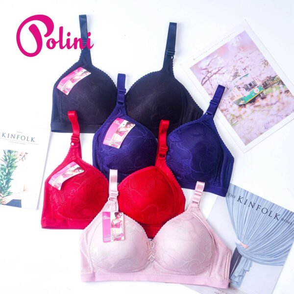 POLINI Bra Jumbo Tanpa Kawat Busa Tipis Size 42 - 52 Cup C/D Kait 3 D09
