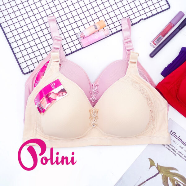 POLINI Bra Jumbo Tanpa Kawat Busa Tipis Size 42 - 52 Cup C/D Kait 3 D08